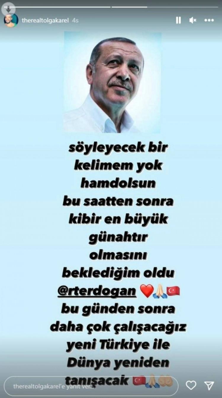 <p><span style="color:#800000"><strong>Karel, sonuçlara ilişkin "Olmasını beklediğim oldu. Bugünden sonra daha çok çalışacağız. Yeni Türkiye ile dünya yeniden tanışacak" demişti.</strong></span></p>