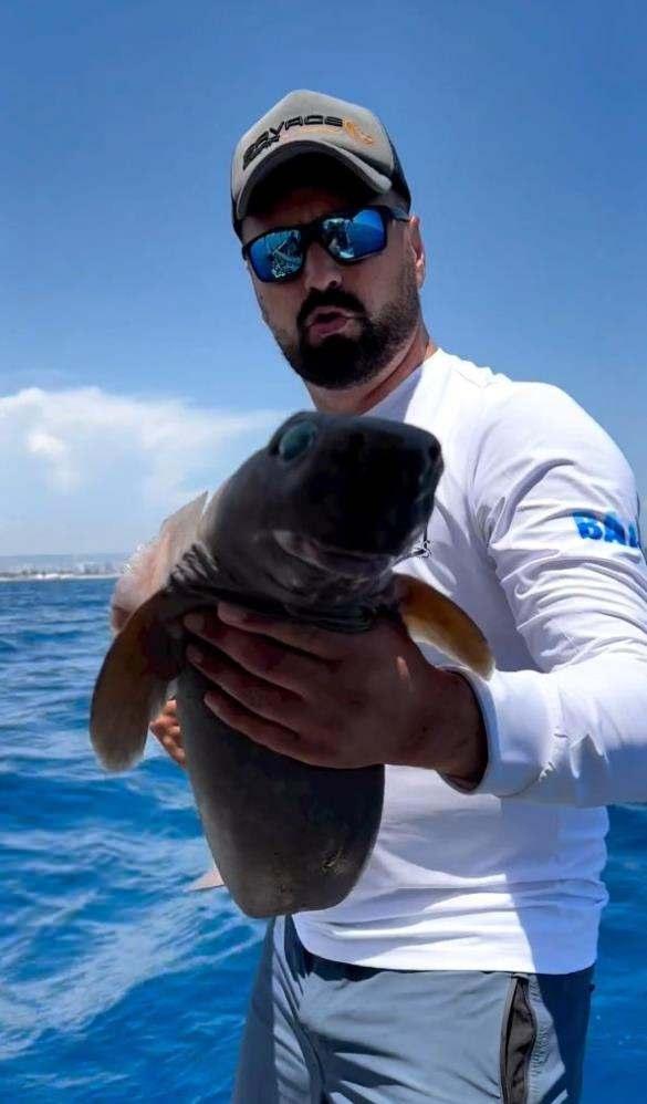 <p>Daha önce 2 kez oltasına köpek balığı takılan Savaş Güzel de, “Ben de ilk defa gördüm. Gözünden ışık saçtığını ve avını kendine çektiği gibi özelliğinin olduğunu duydum. Balığın gözü zümrüt gibi. Değişik bir hayvan ve çok şaşırdım” diye konuştu.</p>