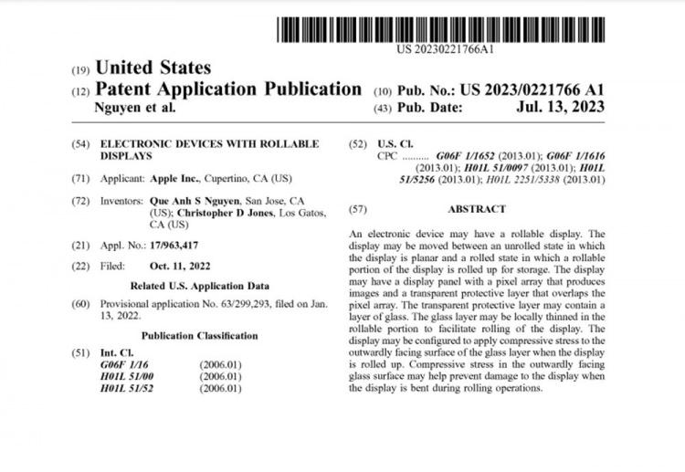 <p>Yeni bir patent, saklandığında bir eksen etrafında bükülen ince bir ekrana sahip bir meyve rulosuna benzeyen bir cihazı tanımlıyor.</p>
