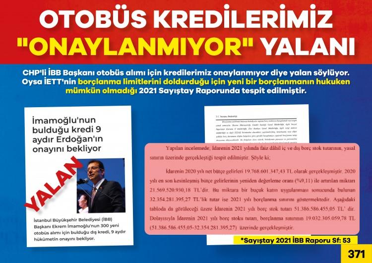 <p>Sayıştay raporunda otobüs kredilerinin onaylandığı görülürken, İmamoğlu'nun yalanı bir kez daha ortaya çıktı.</p>
