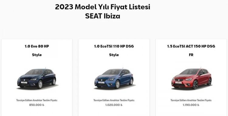 <p><strong>SEAT IBIZA AĞUSTOS AYI FİYAT LİSTESİ</strong></p>