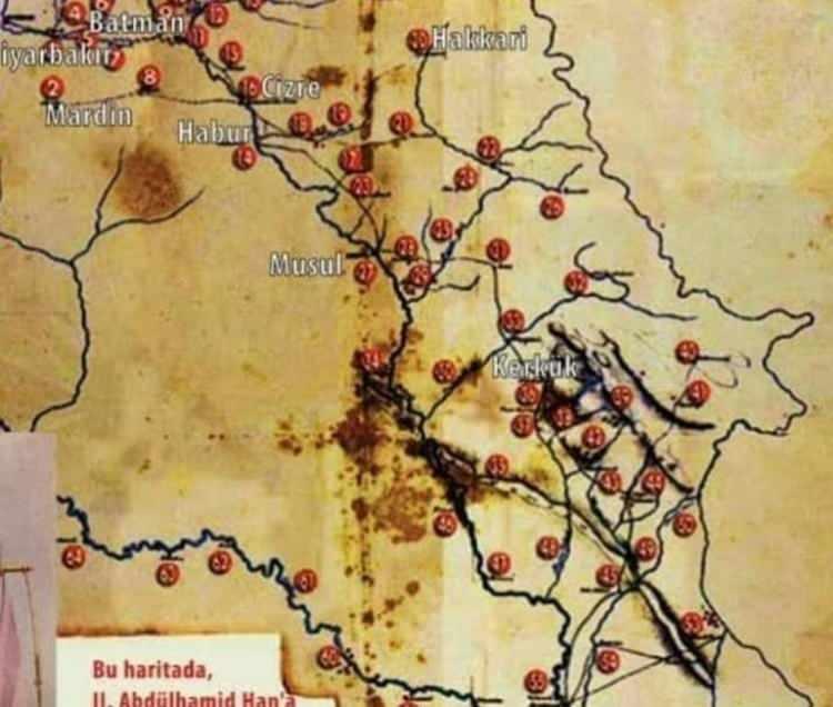 <p><strong>II. ABDÜLHAMİT'İN PETROL HARİTASI GERÇEK ÇIKTI</strong></p>

<p>Öte yandan 1889 ile 1901 yılları arasında Osmanlı İmparatorluğu'nun 34'üncü padişahı II. Abdülhamit tarafından başlatılan petrol aramasında Şırnak bölgesinin de içinde olduğu 65 petrol noktası haritasındaki o detay dikkat çekti. Haritada bugün TPAO'nun arama yaptığı bölgelerde yer alıyor.</p>
