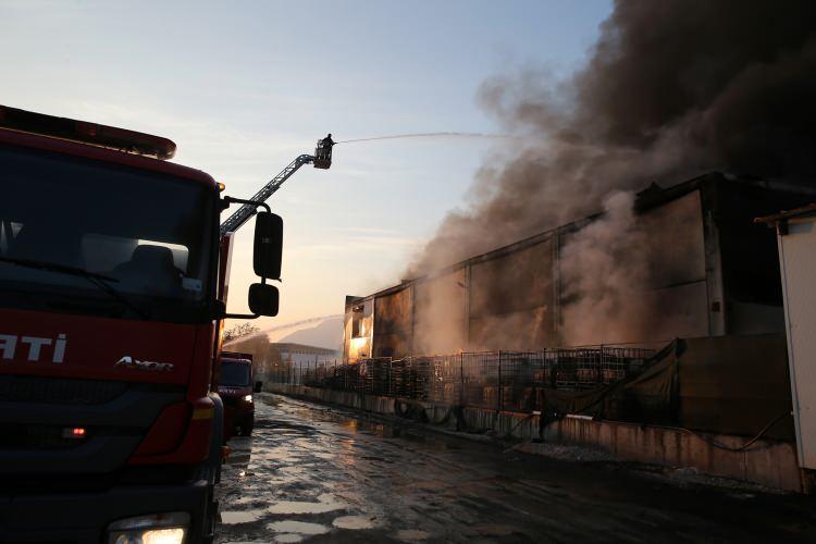 <p>Manisa'nın Yunusemre ilçesinde geri dönüşüm fabrikasında çıkan yangın kontrol altına alındı.</p>