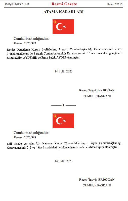 <p><strong>İŞTE ATAMA KARARLARI</strong></p>
