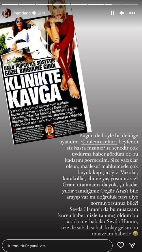 <p><span style="color:#000000"><strong>Vazolar, karakollar abi ne yaşıyorsunuz siz? Gram utanmanız da yok, şu kadar yıldır tanıdığınız Özgür Aras'ı (basın danışmanı) bile arayıp var mı doğruluk payı diye sormuyorsunuz bile. Sevda Hanım'ı da bu muazzam kurgu haberinizle tanımış oldum bu arada merhabalar Sevda Hanım. Size de sabah sabah kolay gelsin bu muazzam haberle"</strong></span></p>