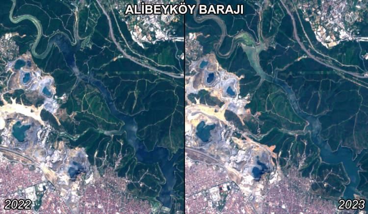 <p>Çalışma yapılan barajlarda, yaklaşık 1700 futbol sahası ölçüsündeki alanın küçüldüğü tespit edildi.</p>