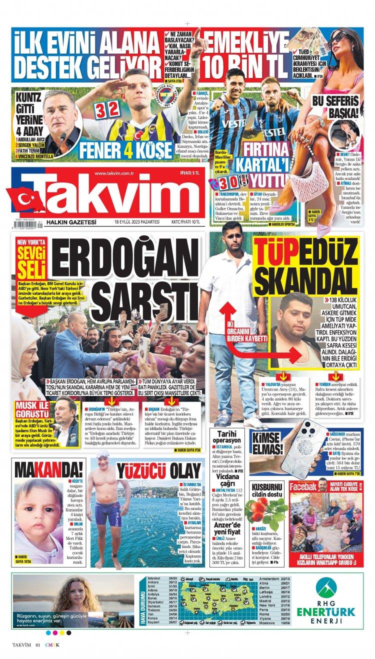 <p>18 Eylül Pazartesi günü atılan gazete manşetlerini siz değerli okurlarımız için derledik...</p>
