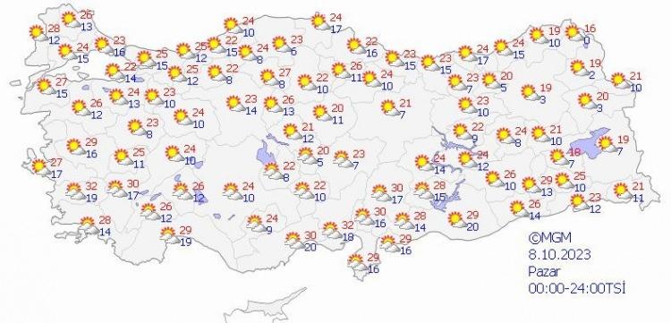 <p><strong>BÖLGELERİMİZDE HAVA</strong></p>
<p>MARMARA<br />
Parçalı ve az bulutlu geçeceği tahmin ediliyor.</p>
<p>EDİRNE 12°C, 27°C<br />
Parçalı ve az bulutlu</p>
<p>İSTANBUL 15°C, 24°C<br />
Parçalı ve az bulutlu</p>
<p>KIRKLARELİ 11°C, 25°C<br />
Parçalı ve az bulutlu</p>
<p>SAKARYA 13°C, 25°C<br />
Parçalı ve az bulutlu</p>