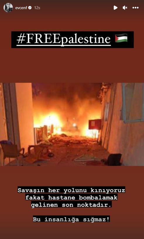 <p><span style="color:#FF0000"><strong>"BU İNSANLIĞA SIĞMAZ!"</strong></span></p>

<p><span style="color:#000000"><strong>&Uuml;nl&uuml; oyuncu Fahriye Evcen, sosyal medya hesabından yaptığı paylaşımda "Savaşın her yolunu kınıyoruz fakat hastane bombalamak gelinen son noktadır. Bu insanlığa sığmaz!" ifadelerini kullandı.</strong></span></p>
