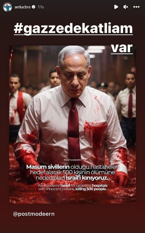 <p><span style="color:#FF0000"><strong>"GAZZE'DE KATLİAM VAR"</strong></span></p>

<p><span style="color:#000000"><strong>&Uuml;nl&uuml; oyuncu Barış Ardu&ccedil; ise "Gazze'de katliam var" başlıklı bir g&ouml;nderiyi sosyal medya hesabından paylaştı.</strong></span></p>
