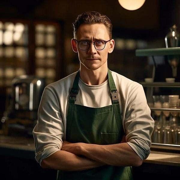 <p><strong>Kahve dağıtmaya başlamadan önce resim çekinen Tom Hiddleston</strong></p>
