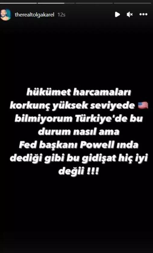 <p><strong>Amerika'nın ekonomisine dair paylaşımlar yapan Karel, <span style="color:#B22222">"Hükümet harcamaları korkunç yüksek seviyede, bilmiyorum Türkiye'de durum nasıl ama FED Başkanı Powell'ın da dediği gibi bu gidişat hiç iyi değil.</span></strong></p>
