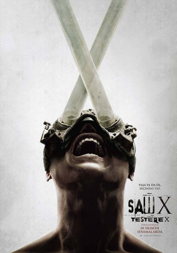 <p><strong>Testere X:</strong></p>

<p>Dünyaca ünlü korku serisi "Testere", en yeni filmiyle geri dönüyor. "Testere X", serinin kronolojik olarak ilk filmiyle ikinci filmi arasında geçen olaylara odaklanıyor. Filmde Jigsaw, kendi yöntemleriyle bir intikamın peşine düşüyor.</p>
