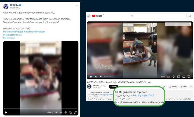 <p>“Hamas Direnişçileri İsrailli Çocukları Böyle İnfaz Etti” İddiasıyla Paylaşılan Görüntüler Bazı sosyal medya hesaplarından paylaşılan görüntülerle ilgili, “Hamas direnişçileri İsrailli çocukları böyle infaz etti” iddiası doğru değildir.</p>
<p><strong>HAKİKAT</strong></p>
<p>İddiaya konu görüntülerin, 7 yıl önce Suriye’de kaydedildiği tespit edilmiştir. Asılsız iddialara itibar etmeyiniz.</p>