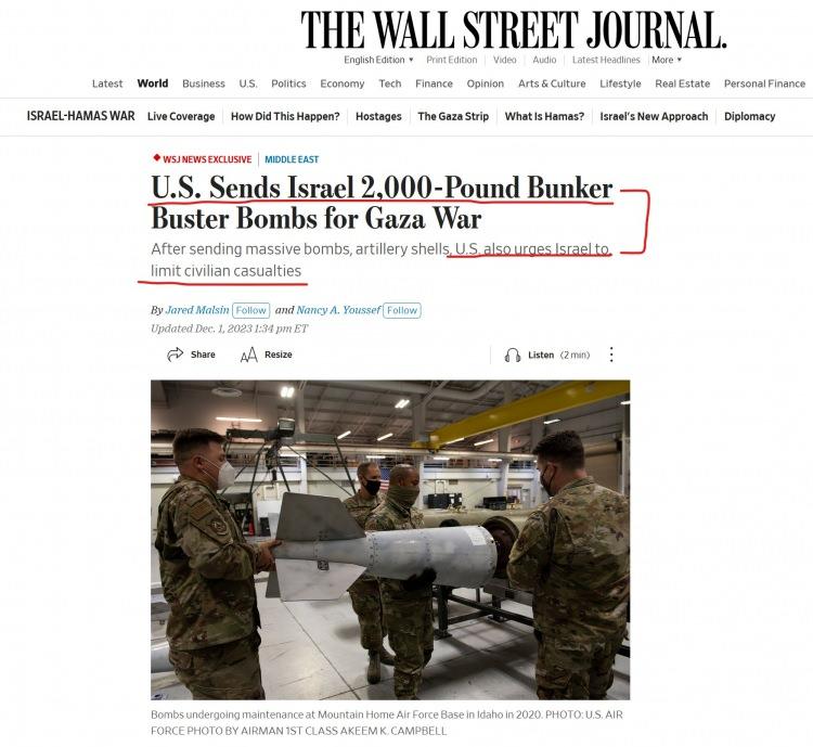 <p>The Wall Street Journal: ABD'li yetkililer, yaklaşık 15 bin bomba ve 57 bin top mermisinin de bulunduğu silah sevkiyatının 7 Ekim saldırısından kısa bir süre sonra başladı ve son günlerde de devam ediyor.</p>
