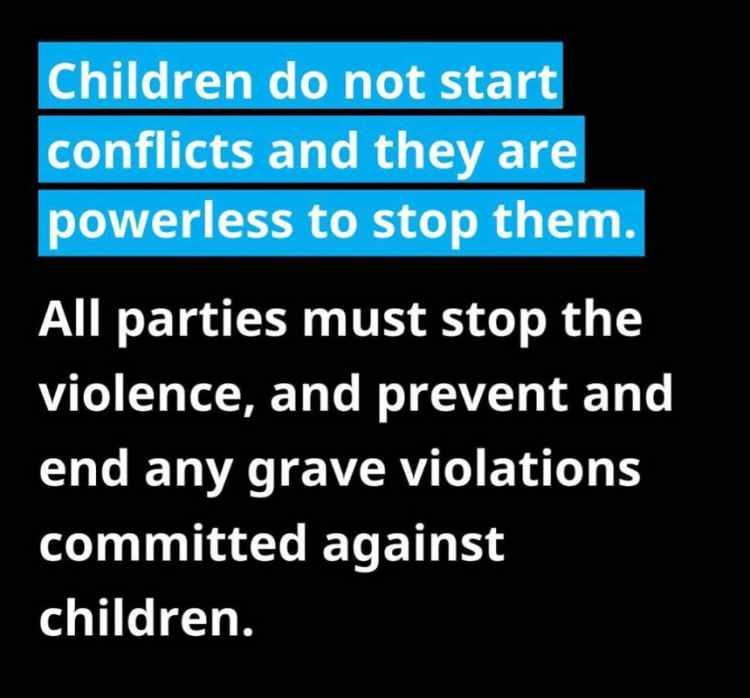 <p><em><strong>"Çatışmayı çocuklar başlatmaz ve onu durdurabilecek güçte de değillerdir. Tüm taraflar şiddeti durdurmalı, çocuklara yönelik ağır ihlalleri önlemeli ve sonlandırmalıdır."</strong></em></p>
