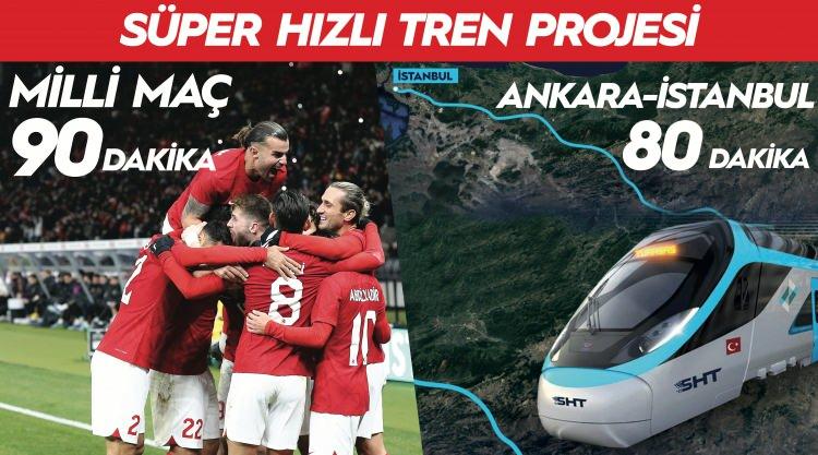 <p>Uraloğlu, <strong>“Maç 90 dakika, Ankara’dan İstanbul’a 80 dakikada gideceğiz inşallah. ‘Süper Hızlı Tren’ ile bunu gerçekleştireceğiz”</strong> diye konuştu.</p>
