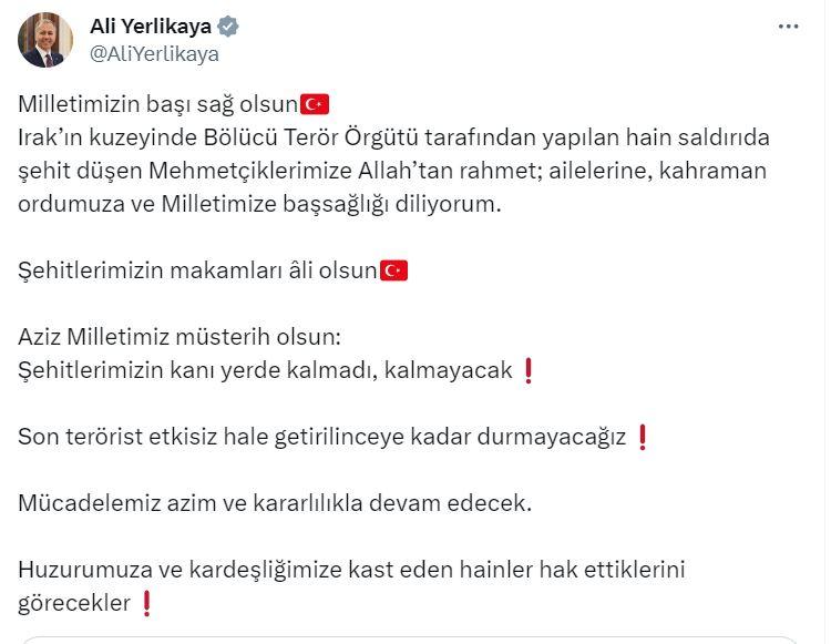 <p><strong>İçişleri Bakanı Ali Yerlikaya</strong></p>
