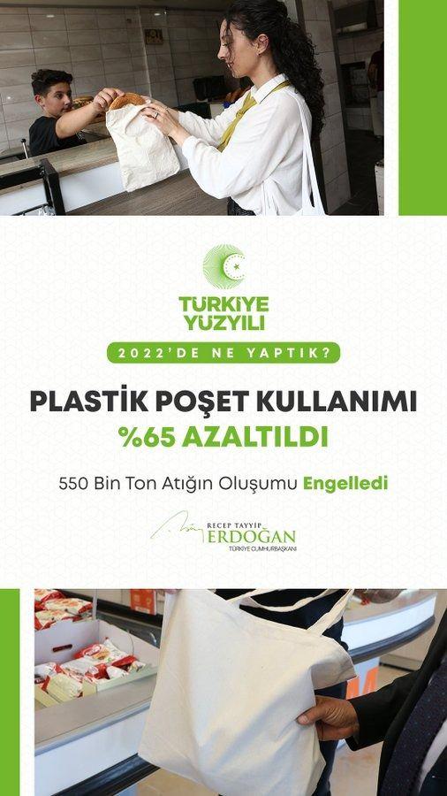 <p>Plastik poşet kullanımını %65 oranında azalttık. Böylece 550 bin ton atığın oluşumunu engelledik.</p>