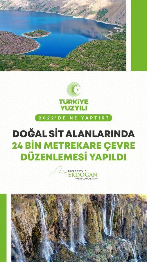 <p>Doğal sit alanlarımızda toplam 24 bin metrekare çevre düzenlemesi yaptık.</p>