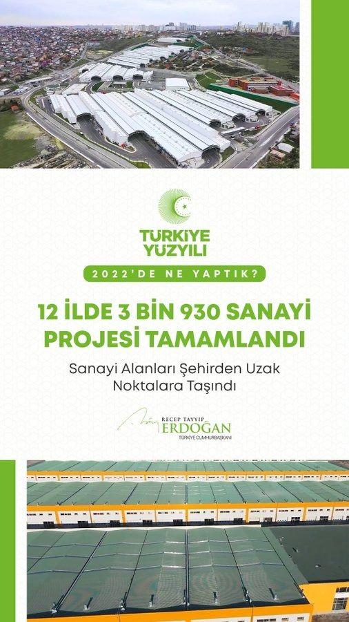 <p>12 ilimizdeki 3 bin 930 projeyi tamamlayarak sanayi alanlarını şehirlerimizden uzak noktalara taşıdık.</p>