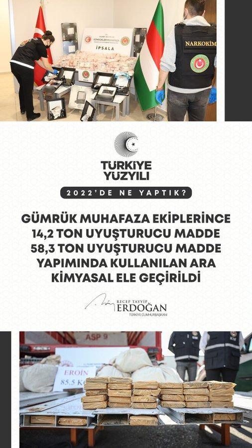 <p>Gümrük muhafaza ekipleri tarafından yapılan denetimlerle 14,2 ton uyuşturucu madde yakaladık.</p>