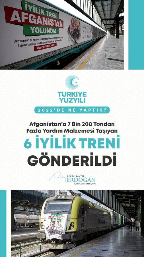 <p>Kadim tarih&icirc; ve k&uuml;lt&uuml;rel bağlarımızın bulunduğu Afganistan&rsquo;da yaşanan sıkıntılara big&acirc;ne kalmadık. 6 İyilik Treni g&ouml;ndererek b&ouml;lgedeki zor şartların hafifletilmesine katkı sağladık.</p>
