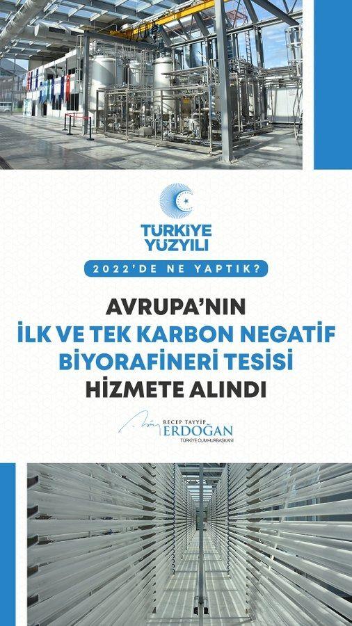 <p>Avrupa&rsquo;nın ilk ve tek karbon negatif biyorafineri tesisini hizmete aldık.</p>
