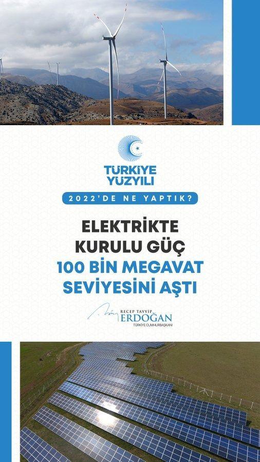 <p>Elektrik kurulu g&uuml;c&uuml;nde 100 bin megavatı aştık.</p>
