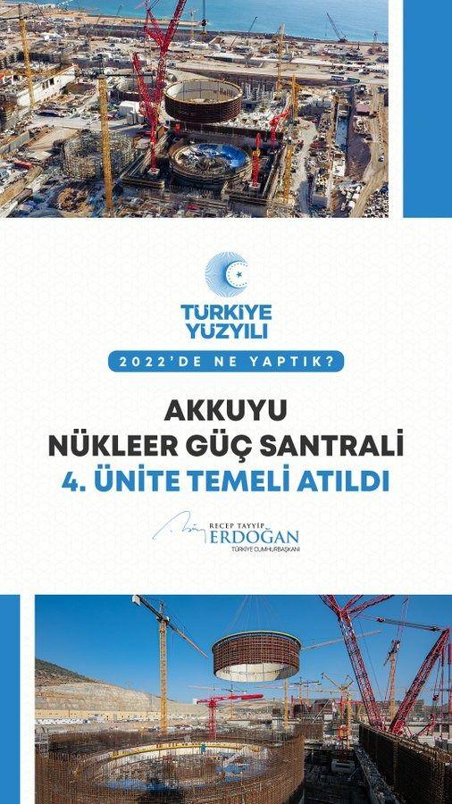 <p>Akkuyu N&uuml;kleer G&uuml;&ccedil; Santralimizin 4&rsquo;&uuml;nc&uuml; &uuml;nitesinin de temelini attık.</p>
