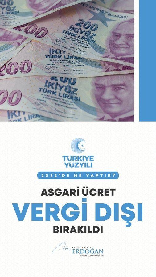 <p>Asgari &uuml;creti ve diğer &uuml;cretlilerin asgari &uuml;cret kadarki gelirlerini vergi dışı bıraktık.</p>
