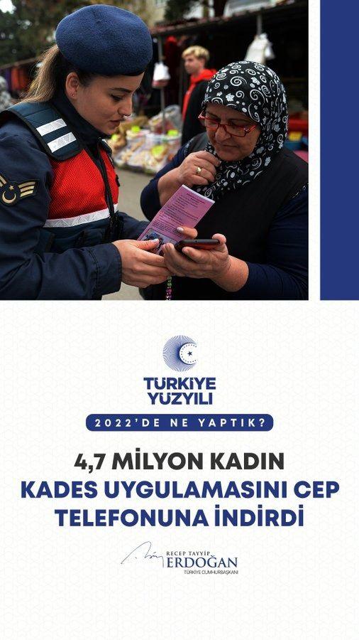 <p>Kadına Destek Uygulaması KADES&rsquo;i 4,7 milyon vatandaşımız cep telefonuna indirdi.</p>
