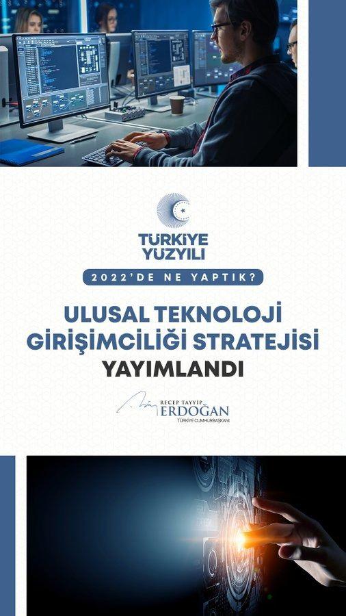 <p>Ulusal Teknoloji Girişimciliği Stratejimizi yayımladık. &Uuml;lkemize yeni Turcornlar kazandırabilmek amacıyla Turcorn 100 Programı&rsquo;nı hayata ge&ccedil;irdik.</p>
