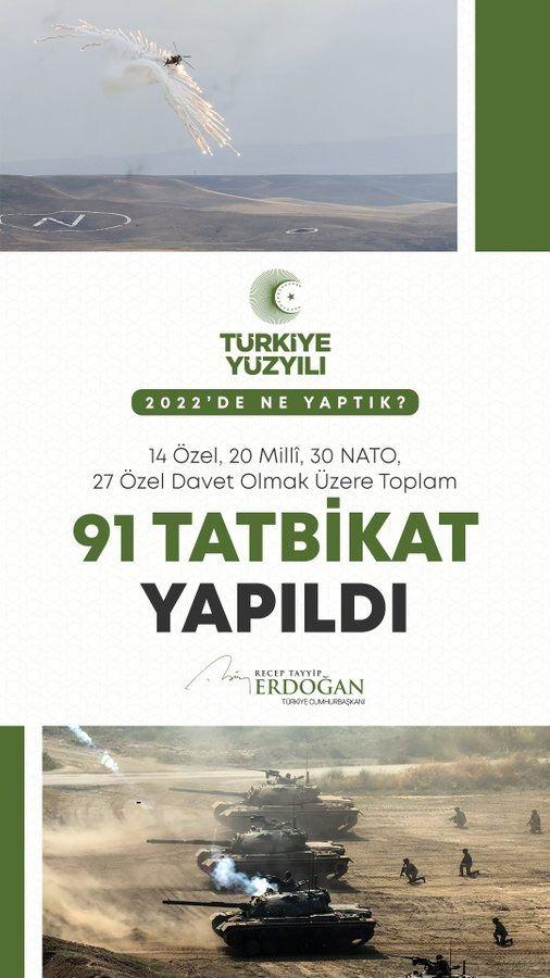 <p>Ger&ccedil;ekleştirdiğimiz toplam 91 asker&icirc; tatbikat ile dosta g&uuml;ven, d&uuml;şmana korku verdik.</p>
