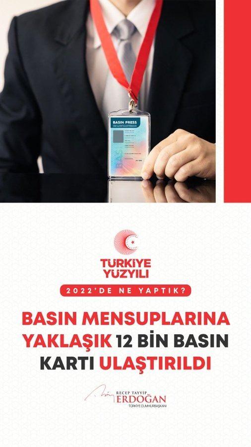 <p>Yaklaşık 12 bin basın kartını basın mensuplarımıza ulaştırdık.</p>
