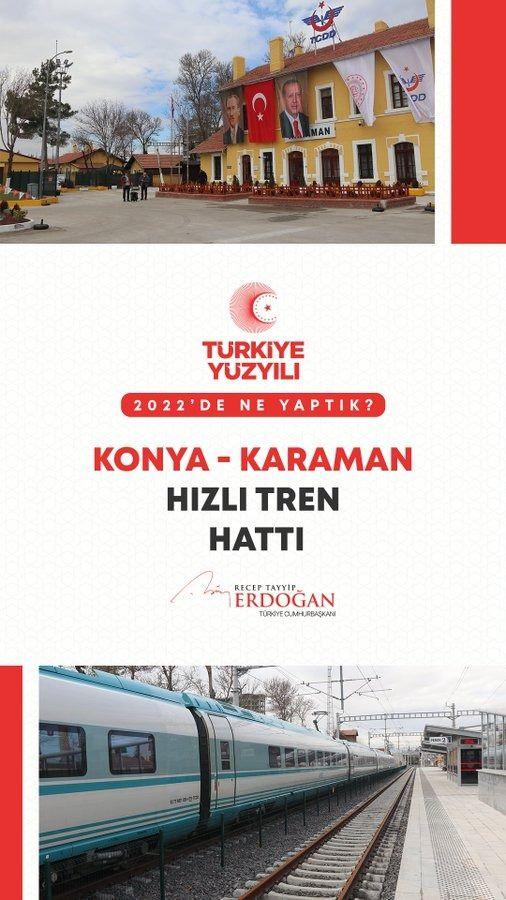 <p>Konya-Karaman Hızlı Tren Hattı&rsquo;nı tamamladık.</p>
