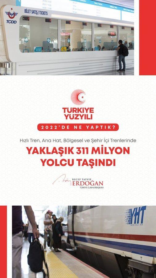 <p>Demir yolu hatlarımızda yaklaşık 311 milyon yolcu taşıdık.</p>
