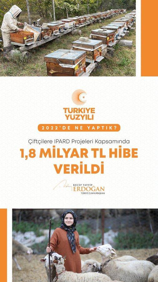 <p>&Ccedil;ift&ccedil;ilerimize IPARD projeleri kapsamında 1,8 milyar TL hibe verdik.</p>
