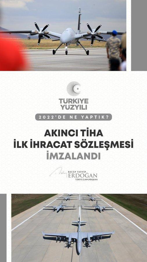 <p>Cumhuriyet tarihinin en b&uuml;y&uuml;k başarılarından biri olan Akıncı TİHA&rsquo;nın ilk ihracat s&ouml;zleşmesini imzaladık.</p>
