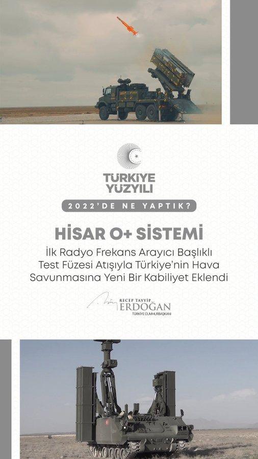 <p>HİSAR O+ radyo frekans arayıcı başlıklı test f&uuml;zesi atışıyla hava savunma sistemimize yeni ve g&uuml;&ccedil;l&uuml; bir kabiliyet ekledik.</p>
