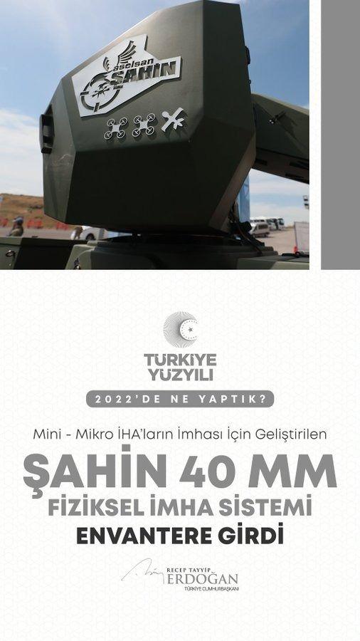 <p>Mini ve mikro İHA&rsquo;ların imhası i&ccedil;in geliştirdiğimiz Şahin 40 mm Fiziksel İmha Sistemi&rsquo;ni envanterimize aldık.</p>
