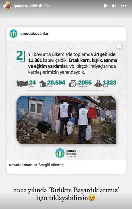 <p><span style="color:#000000"><strong>Sık sık sosyal medya hesabından gülen yüzlerin ve umutla dolan kalplerin karelerini paylaşan Özçelik, son paylaşımıyla takdir topladı. "2022'de Birlikte Başardıklarımız" notunu düştüğü paylaşımıyla dikkatleri üzerine çeken Özçelik'in yardımları kalpleri ısıttı. </strong></span><strong><a href="https://www.yasemin.com/"><span style="color:rgb(255, 255, 255)">(Yasemin.com)</span></a></strong></p>
