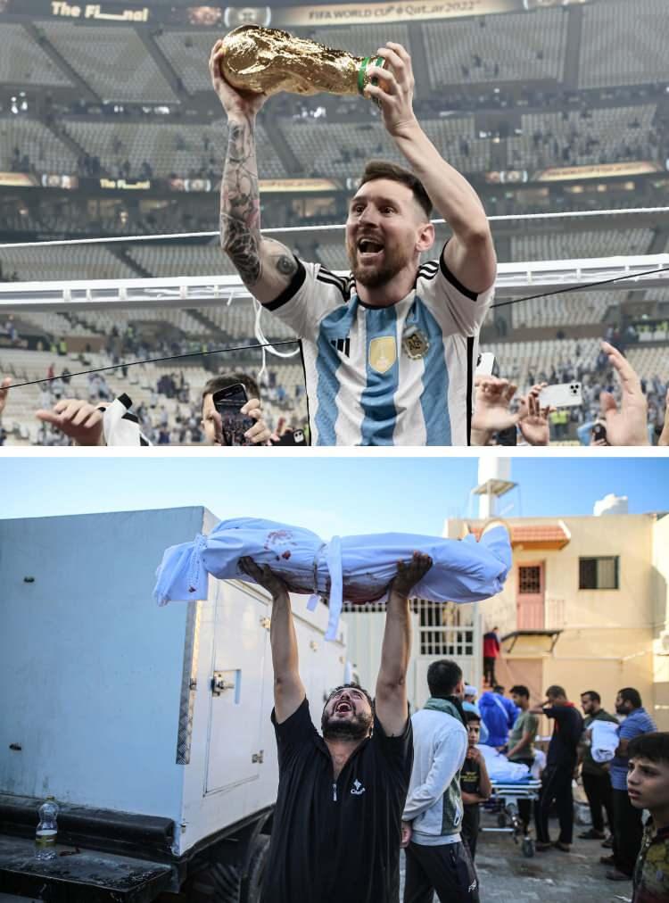 <p>2022 FIFA Dünya Kupası final maçında Fransa'yı penaltı atışlarında mağlup eden Arjantin, Dünya Kupası'nın sahibi oldu. Maç sonrası düzenlenen kupa töreninde Arjantin oyuncusu Lionel Messi'ye Adidas Altın Top ödülü takdim edildi.</p>