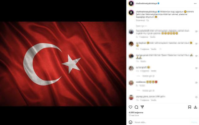 <p><span style="color:#000000"><strong>MEHMET YAL&Ccedil;INKAYA</strong></span></p>

<p><span style="color:#800000"><em><strong>"Milletimizin başı sağ olsun. Şehit olan Mehmet&ccedil;iklerimize Allah'tan rahmet ailelerine başsağlığı diliyorum"</strong></em></span></p>
