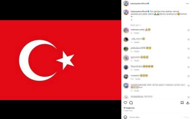 <p><span style="color:#000000"><strong>HAKAN PEKER</strong></span></p>

<p><span style="color:#800000"><em><strong>"T&uuml;m şehitlerimize Allah'tan rahmet yaralılara acil şifalar dilerim. Ter&ouml;r&uuml; lanetliyorum"</strong></em></span></p>
