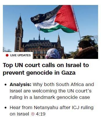 <p>CNN'in haberinde <em><strong>"UAD'nin, İsrail'in Gazze'deki soykırımı önlemek için 'tüm önlemleri' alması gerektiğini açıkladığı ancak ateşkes çağrısı yapmaktan kaçındığı"</strong></em> belirtildi.</p>
