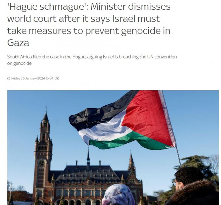 <p>SkyNews, <em><strong>"UAD'nin İsrail'e Gazze'de soykırımı önleme hükmü vermesinin ardından Güney Afrika'nın zafer ilan ettiğini"</strong></em> kaydetti.</p>
