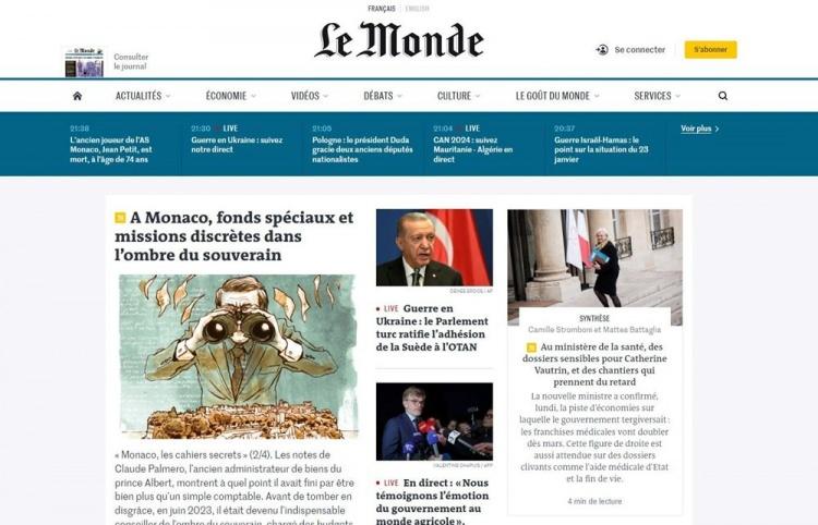<p><strong>LE MONDE</strong></p>
<p>Fransız Le Monde de TBMM'den İsveç'in NATO üyeliğine onayı sayfalarına taşıdı. </p>