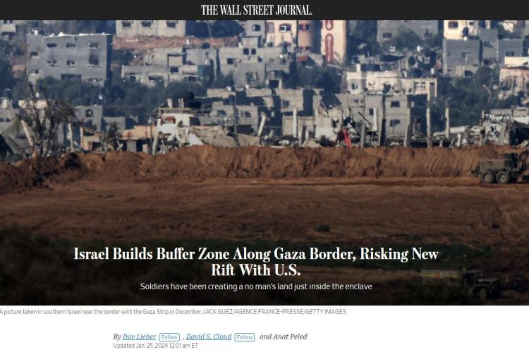 <p>ABD merkezli Wall Street Journal gazetesi İsrail'in Gazze sınırında tampon bölge oluşturmaya çalıştığını yazdı.</p>
