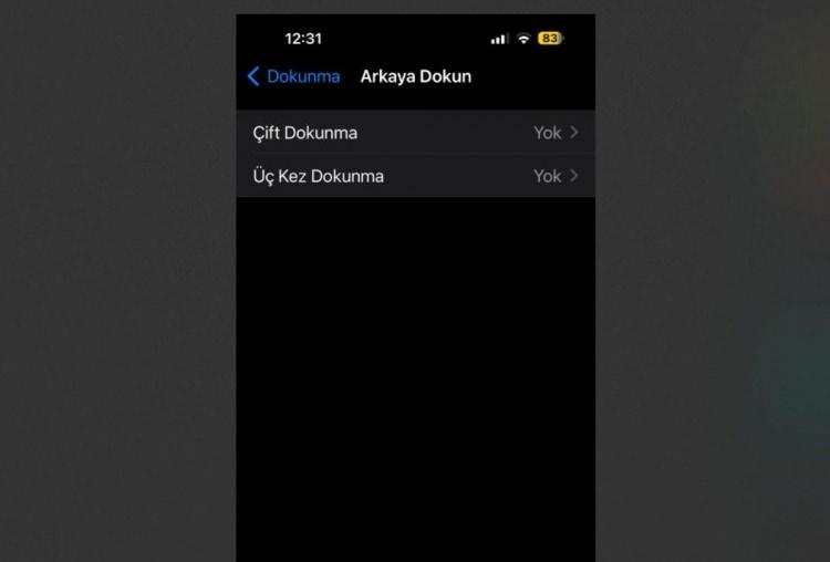 <p>Arkaya Dokun özelliğini etkinleştirmek için Ayarlar uygulamasını açın ve Erişilebilirlik'e dokunun.</p>
<p> </p>
<p><strong>Ardından Dokunma seçeneğine ve Arkaya Dokun'a dokunun. Bu ekrandan çift ve üç kez dokunmada hangi özelliklerin açılacağını seçin.</strong></p>